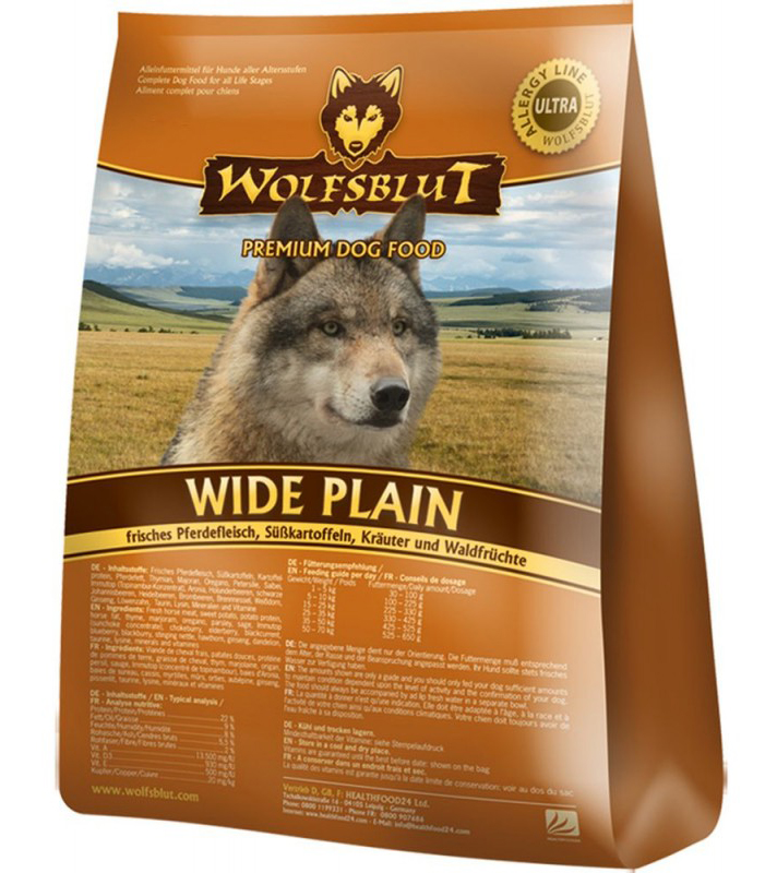 Wolfsblut WIDE PLAIN корм для собак Конина, батат, зелень, ягоды