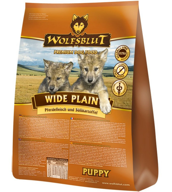 Wolfsblut WIDE PLAIN PUPPY корм для щенков Конина, батат, зелень, ягоды