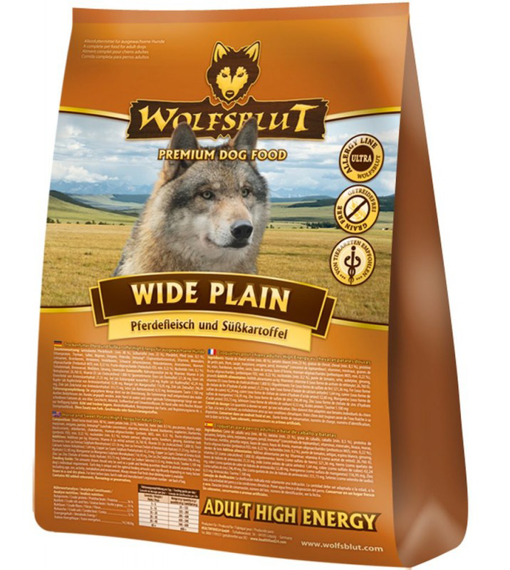 Wolfsblut WIDE PLAIN HIGH ENERGY корм для собак Конина, батат, зелень, ягоды