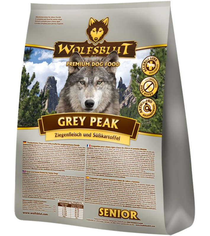 Wolfsblut GREY PEAK SENIOR корм для пожилых собак Бурская коза и батат