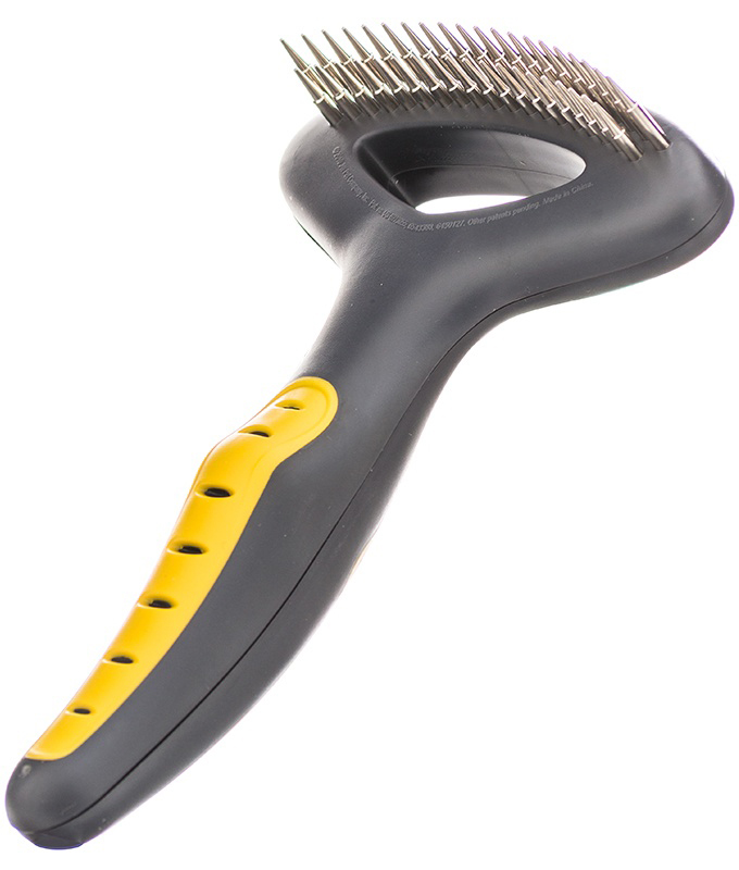 JW65024 Grip Soft Dog Fouble Row Undercoat Rake Расческа-грабли для собак с двумя рядами зубьев