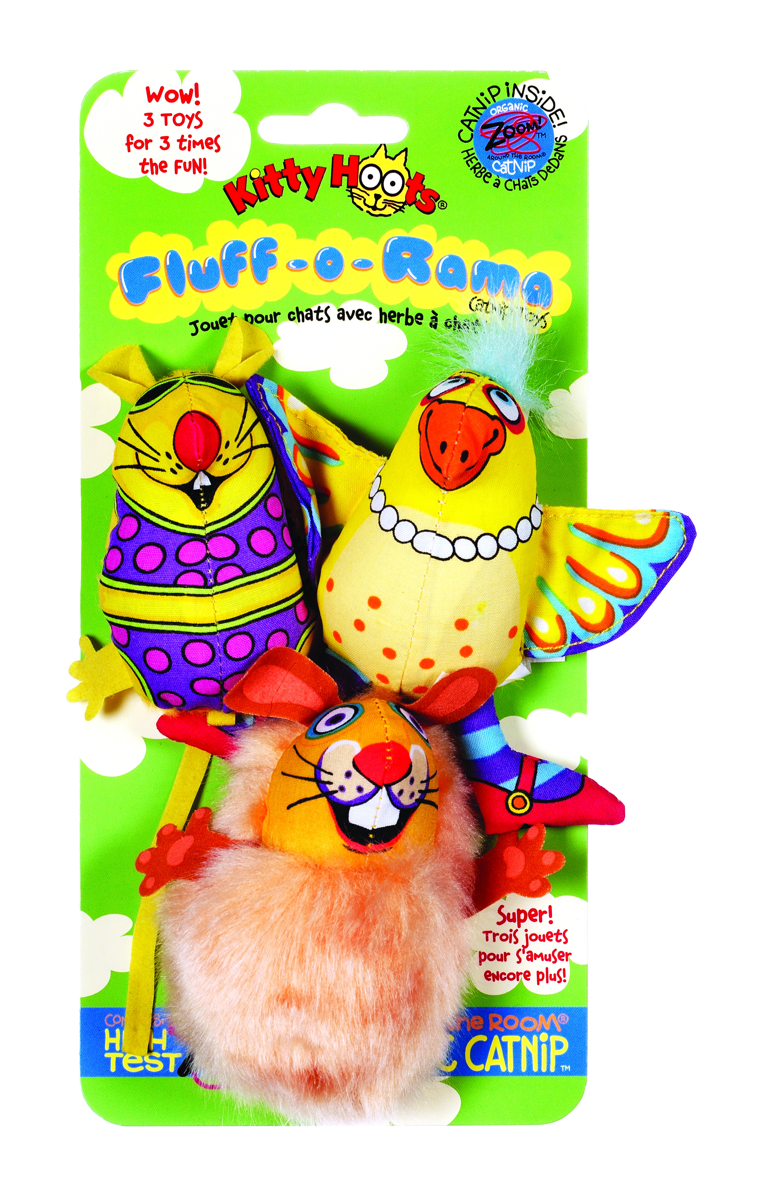 Fat Cat Fluff-o-Rama Три мягкие зверушки игрушка для кошек 3шт MK610138, фото №3 Fat Cat Fluff-o-Rama Три мягкие зверушки игрушка для кошек 3шт MK610138, фото №3
