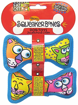 FatCat Minis Squeaker Bones Косточка с пищалкой оч.прочная мягкая 2шт арт MK630050
