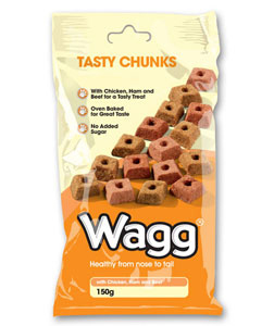 Wagg TASTY CHUNCKS лакомство для собак курица/ветчина/говядина 150гр