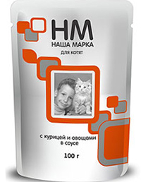 Наша Марка консервы для котят с курицей и овощами в соусе 100г пауч