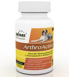 Unitabs Arthro Active витамины для собак при болезнях суставов 100 табл