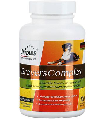 UNITABS BreversComplex витамины с пивными дрожжами для крупных собак