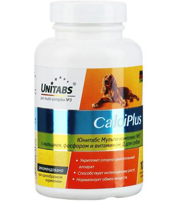 UNITABS CalciPlus с кальцием, фосфором и вит. Д для собак 100 табл