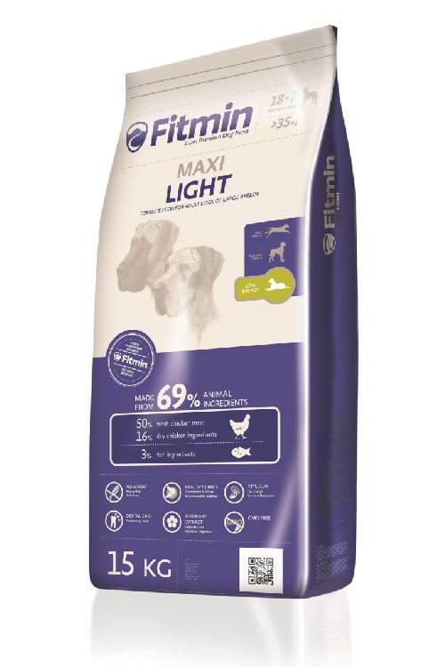FITMIN Сухой корм для взрослых собак крупных пород облегченный с птицей Maxi Light
