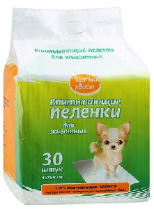 Чистый хвост впитывающие пеленки для животных 30шт Чистый хвост впитывающие пеленки для животных 30шт