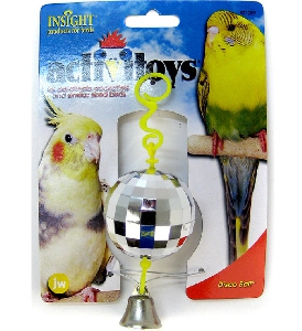 JW31059 Disco Ball Игрушка для птиц Зеркальный шар с колокольчиком JW31059 Disco Ball Игрушка для птиц Зеркальный шар с колокольчиком