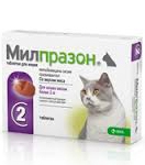 Милпразон таблетки от глистов для кошек 2шт Милпразон таблетки от глистов для кошек 2шт