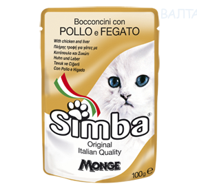 Simba Cat Pouch паучи для кошек курица с печенью 100 г Simba Cat Pouch паучи для кошек курица с печенью 100 г