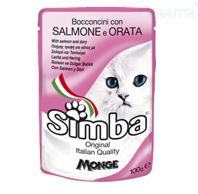 Simba Cat Pouch паучи для кошек лосось с камбалой 100 г Simba Cat Pouch паучи для кошек лосось с камбалой 100 г
