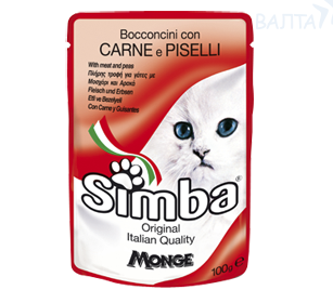 Simba Cat Pouch паучи для кошек мясо с горохом 100 г Simba Cat Pouch паучи для кошек мясо с горохом 100 г