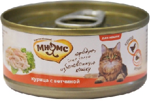 Мнямс консервы для кошек Курица с ветчиной в нежном желе 70 г Мнямс консервы для кошек Курица с ветчиной в нежном желе 70 г