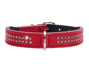 Hunter ошейник Diamond petit кожа 2 ряда страз красный Hunter ошейник Diamond petit кожа 2 ряда страз красный