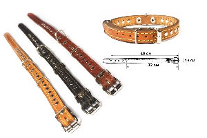 Ошейник кожаный "Клёпа", 1 слой, 33см х 1,4см Ошейник кожаный "Клёпа", 1 слой, 33см х 1,4см