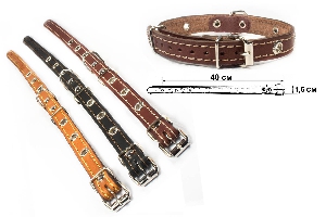 Ошейник кожаный "Клёпа", 1 слой, 32-38см х 1,6см Ошейник кожаный "Клёпа", 1 слой, 32-38см х 1,6см