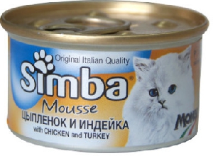 Simba Cat Mousse мусс для кошек цыпленок/индейка 85г