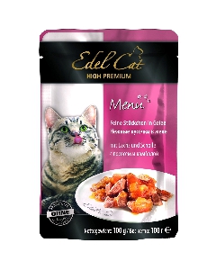 Edel Cat Паучи Кусочки в желе с лососем и камбалой