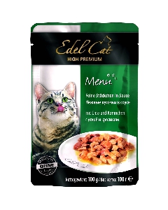 Edel Cat Паучи Кусочки в желе с уткой и кроликом Edel Cat Паучи Кусочки в желе с уткой и кроликом