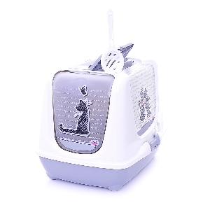 Туалет-домик Trendy cat с угольным фильтром и совком, 57х45х43 "Влюбленные коты" Туалет-домик Trendy cat с угольным фильтром и совком, 57х45х43 "Влюбленные коты"