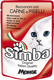 Simba Cat Pouch паучи для кошек мясо с горохом 100г Simba Cat Pouch паучи для кошек мясо с горохом 100г