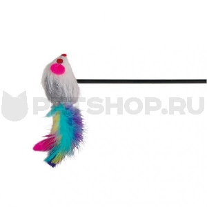 Игрушка для кошки "Удочка-дразнилка с мышкой", пластик/мех, 50 см, фото №2 Игрушка для кошки "Удочка-дразнилка с мышкой", пластик/мех, 50 см, фото №2