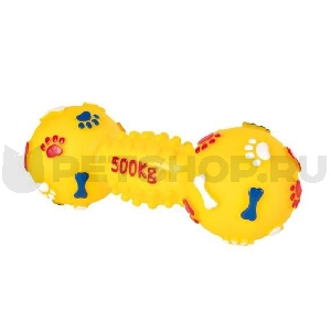 Игрушка д/собак гантеля средняя "500 кг", винил 19 см Игрушка д/собак гантеля средняя "500 кг", винил 19 см