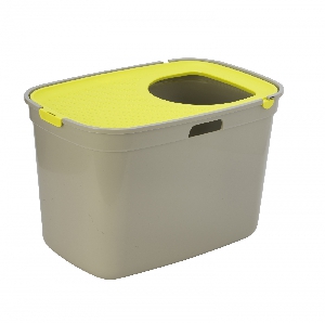 Закрытый туалет для кошек Top cat, серый с лимонно-желтым, 59x39x38 см Закрытый туалет для кошек Top cat, серый с лимонно-желтым, 59x39x38 см