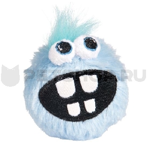 Плюшевый мяч для щенков с принтом зубы GRINZ PLUSH, голубой Плюшевый мяч для щенков с принтом зубы GRINZ PLUSH, голубой