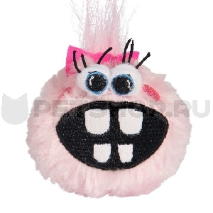 Плюшевый мяч для щенков с принтом зубы GRINZ PLUSH, розовый