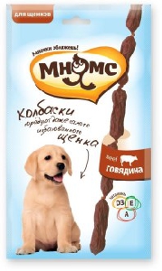Мнямс мягкие колбаски с говядиной для щенков 30 г