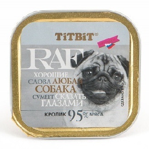 Паштет для собак RAF с кроликом Паштет для собак RAF с кроликом