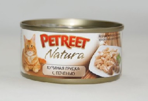 Petreet консервы для кошек куриная грудка с печенью 70 г Petreet консервы для кошек куриная грудка с печенью 70 г