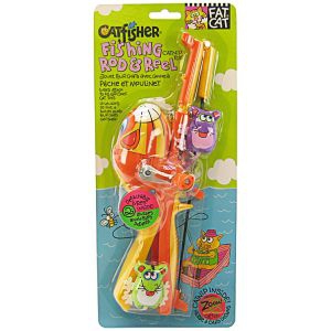 Fat Cat CatFisher Fishing Rod&Reel Удочка-спиннинг для кошек с кошачьей мятой, фото №2 Fat Cat CatFisher Fishing Rod&Reel Удочка-спиннинг для кошек с кошачьей мятой, фото №2