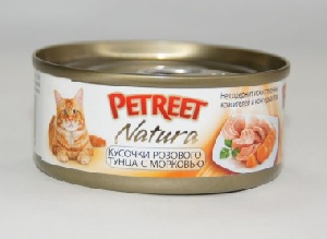 Petreet консервы для кошек кусочки розового тунца с морковью 70 г Petreet консервы для кошек кусочки розового тунца с морковью 70 г
