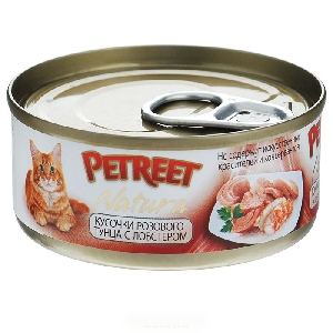 PETREET NATURA кусочки розового тунца с лобстером 70гр