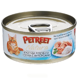 PETREET NATURA кусочки розового тунца с анчоусами 70гр PETREET NATURA кусочки розового тунца с анчоусами 70гр