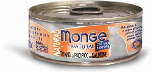Monge Cat Natural консервы для кошек тихоокеанский тунец с лососем 80г Monge Cat Natural консервы для кошек тихоокеанский тунец с лососем 80г