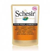 Schesir паучи для кошек с тунцом, курицей и креветками Schesir паучи для кошек с тунцом, курицей и креветками