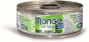 Monge Cat Natural консервы для кошек тихоокеанский тунец с курицей 80г Monge Cat Natural консервы для кошек тихоокеанский тунец с курицей 80г