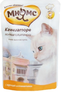 Мнямс паучи для кошек Каччиаторе по-Неаполитански (курица с томатами) 85 г Мнямс паучи для кошек Каччиаторе по-Неаполитански (курица с томатами) 85 г