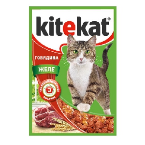 Kitekat паучи для кошек с говядиной и морковью в желе Kitekat паучи для кошек с говядиной и морковью в желе
