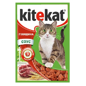 Kitekat паучи для кошек в соусе с говядиной Kitekat паучи для кошек в соусе с говядиной