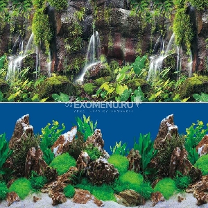Фон 9026/9028, 0,6*15м Тропический водопад/Скалы в глубине Фон 9026/9028, 0,6*15м Тропический водопад/Скалы в глубине