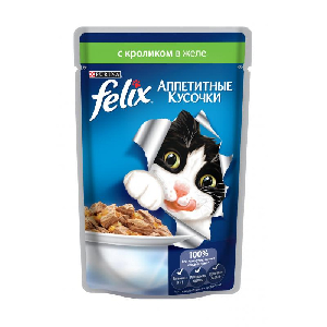 Felix кусочки в желе для кошек с кроликом Felix кусочки в желе для кошек с кроликом