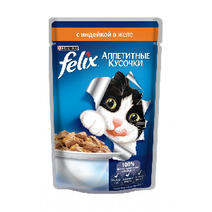 Felix кусочки в желе для кошек с индейкой Felix кусочки в желе для кошек с индейкой