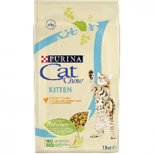 Корм Cat Chow для котят с домашней птицей